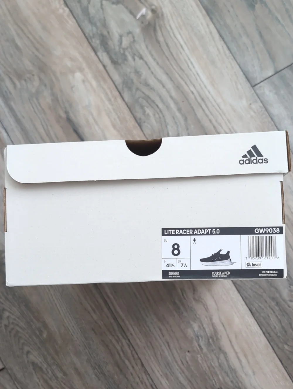 adidas Men's Lite Racer Adapt 5.0 Black Sneakers Size 8